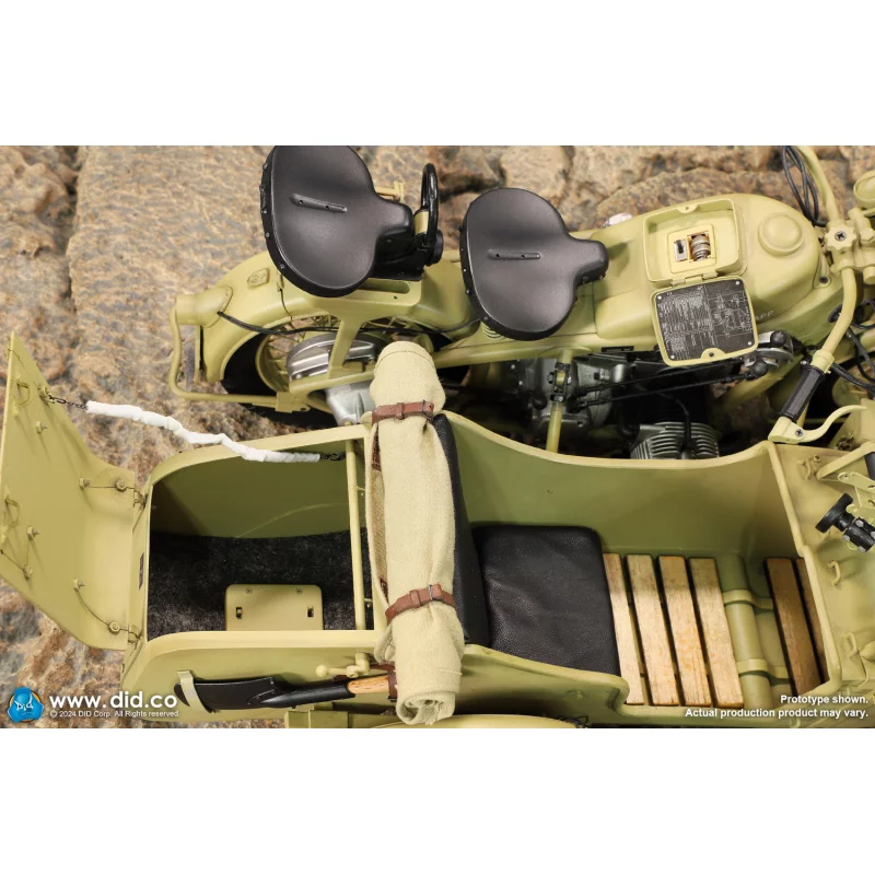 WWII German Zündapp KS 750 Motorcycle with Sidecar (Sand) Side-car DID E60075Y 1/6