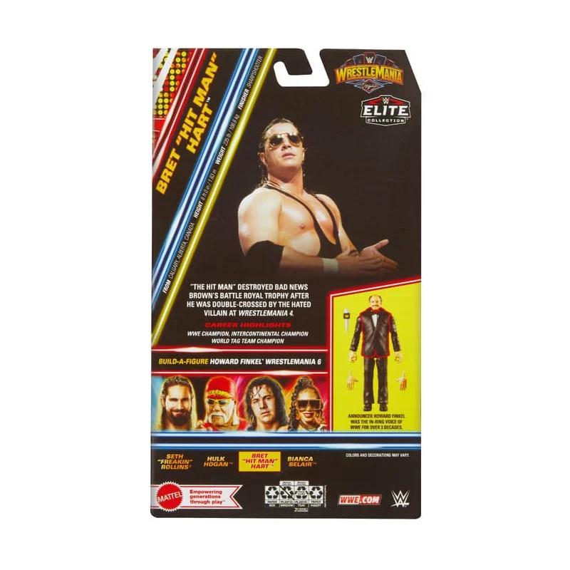 WWE WrestleMania Elite Collection Action Figurine Bret &quot;Hit Man&quot; Hart 15cm