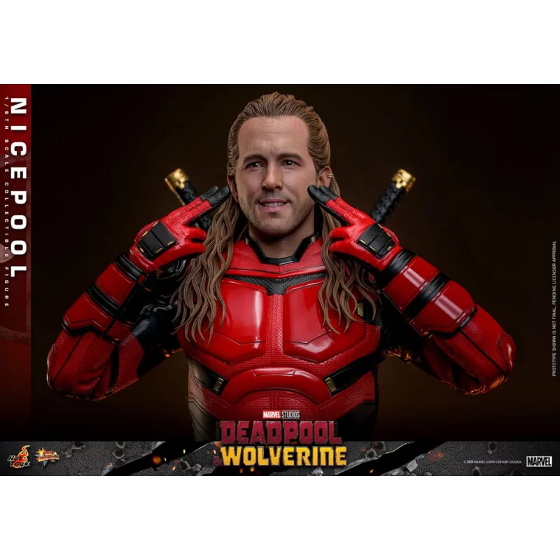 Hot Toys MMS788 Deadpool &amp; Wolverine Collectible Action Figure 1/6 Nicepool 31cm