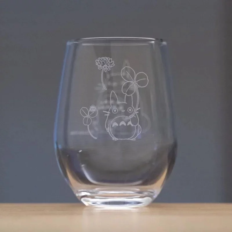 Mon Voisin Totoro Ghibli Verre Gravé Trèfle blanc 325ml