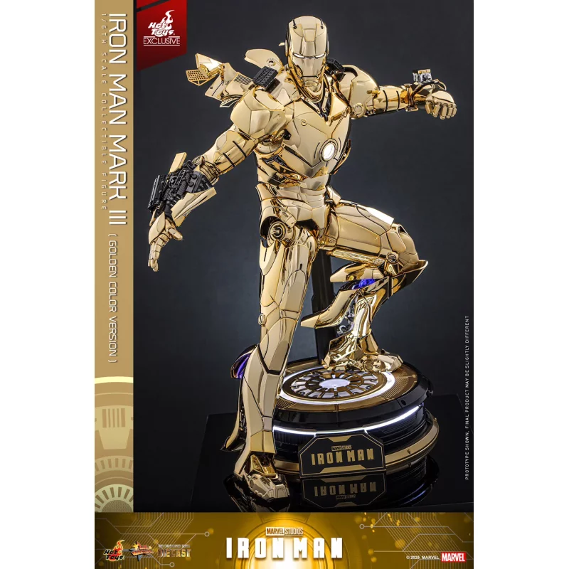 Hot Toys MMS764D69 Iron Man Collectible Action Figurine 1/6 Iron Man Mark III (Golden Color Version) 32cm *Hot Toys Exclusive*