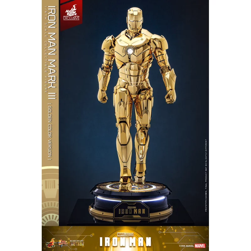 Hot Toys MMS764D69 Iron Man Collectible Action Figurine 1/6 Iron Man Mark III (Golden Color Version) 32cm *Hot Toys Exclusive*