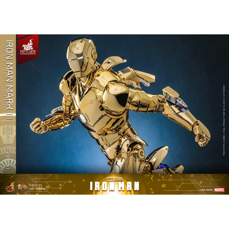 Hot Toys MMS764D69 Iron Man Collectible Action Figurine 1/6 Iron Man Mark III (Golden Color Version) 32cm *Hot Toys Exclusive*