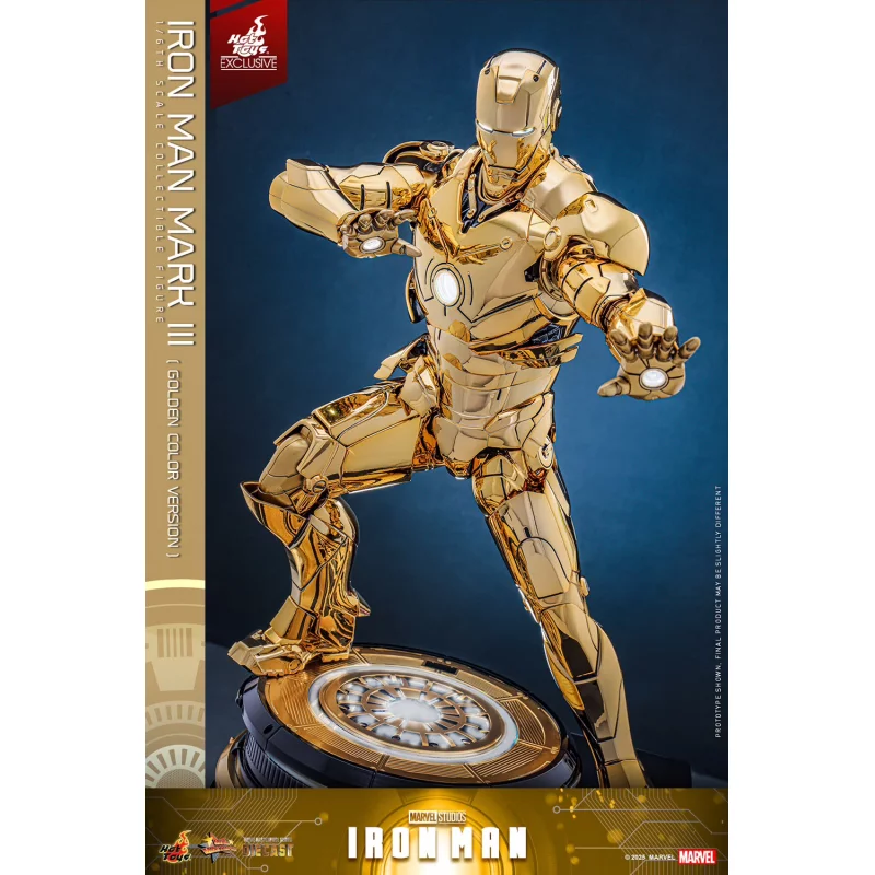 Hot Toys MMS764D69 Iron Man Collectible Action Figurine 1/6 Iron Man Mark III (Golden Color Version) 32cm *Hot Toys Exclusive*