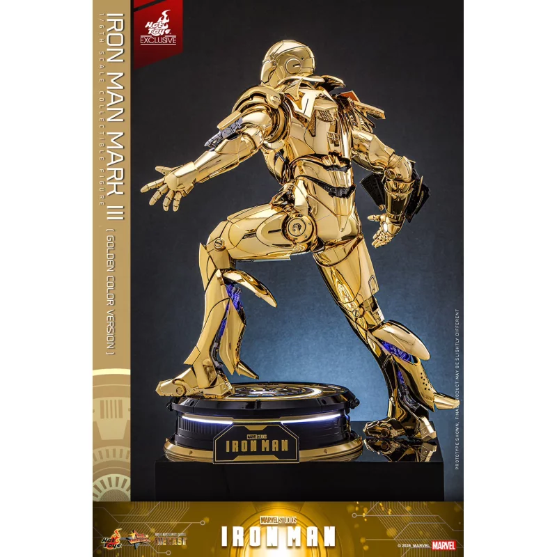 Hot Toys MMS764D69 Iron Man Collectible Action Figurine 1/6 Iron Man Mark III (Golden Color Version) 32cm *Hot Toys Exclusive*