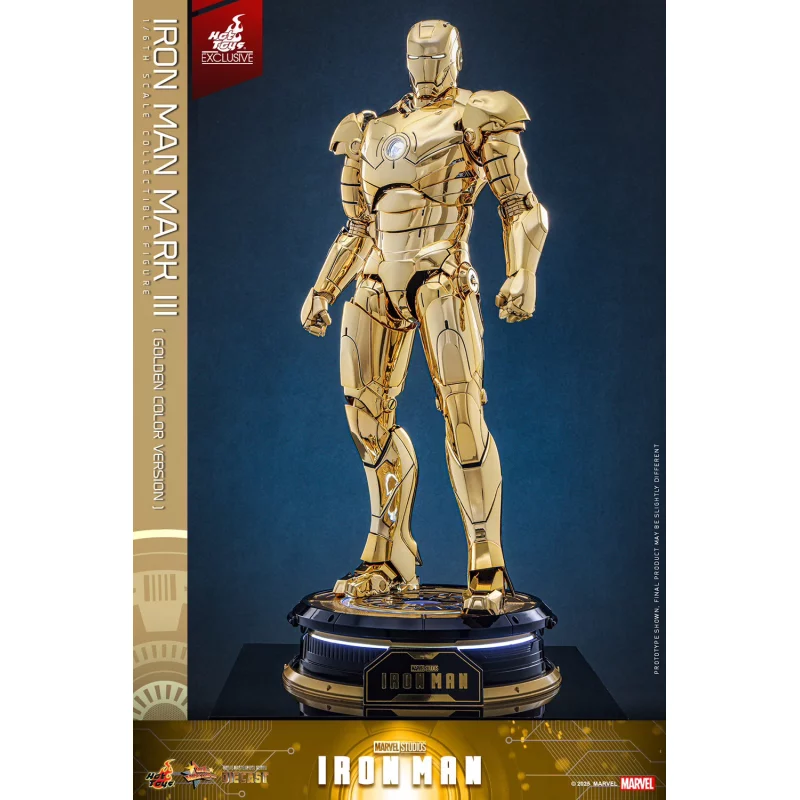 Hot Toys MMS764D69 Iron Man Collectible Action Figurine 1/6 Iron Man Mark III (Golden Color Version) 32cm *Hot Toys Exclusive*