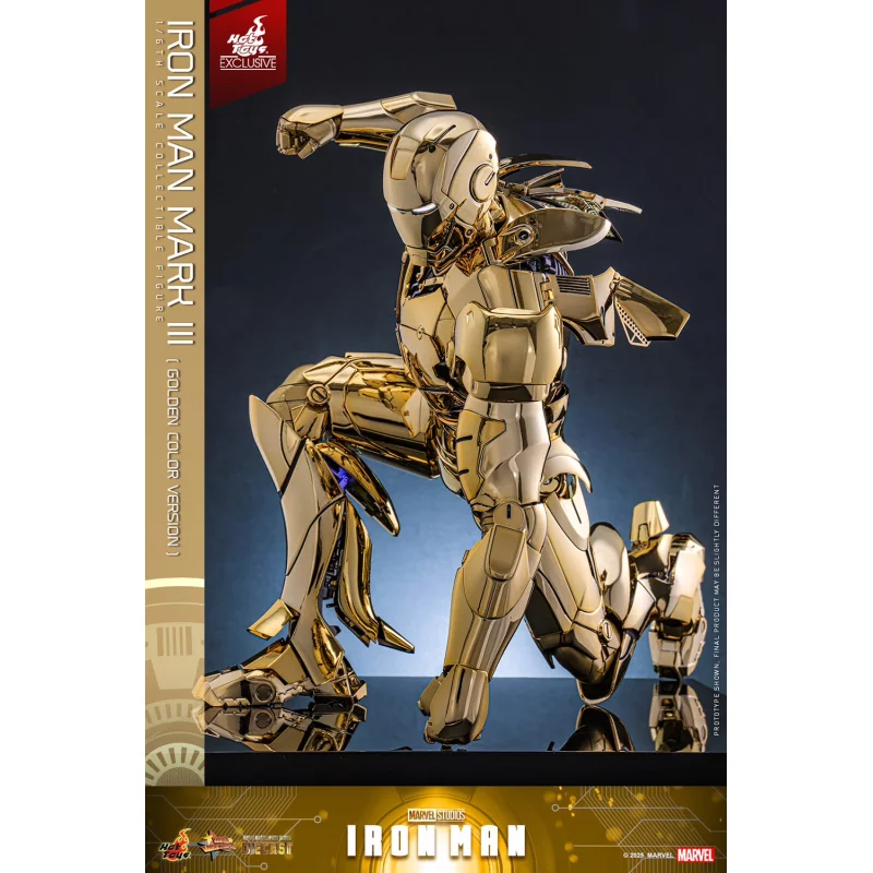 Hot Toys MMS764D69 Iron Man Collectible Action Figurine 1/6 Iron Man Mark III (Golden Color Version) 32cm *Hot Toys Exclusive*