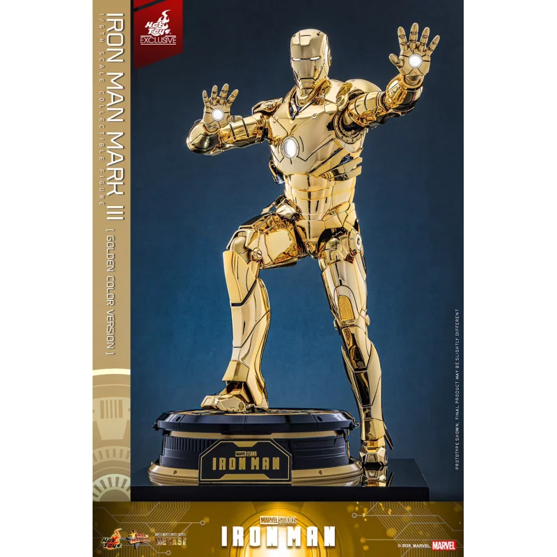 Hot Toys MMS764D69 Iron Man Collectible Action Figurine 1/6 Iron Man Mark III (Golden Color Version) 32cm *Hot Toys Exclusive*