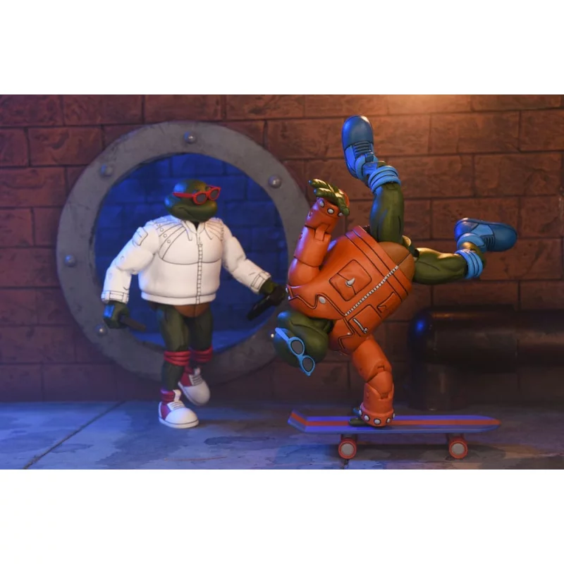 Teenage Mutant Ninja Turtles (Cartoon) Pack of 2 Action Figures Punk Leo and Punk Raph 18cm