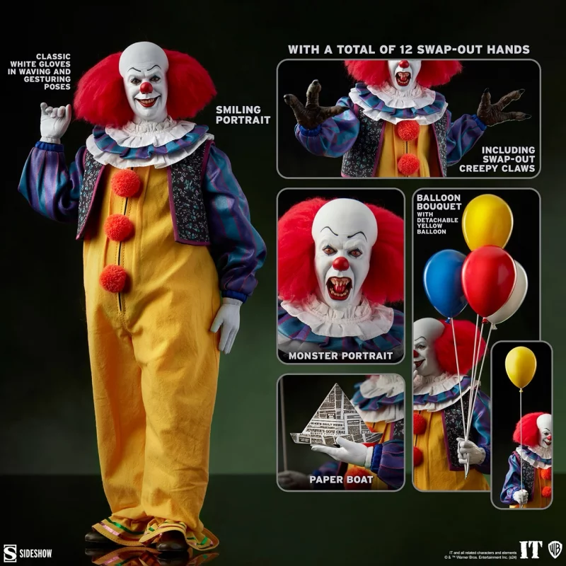 IT Ça: 1990 Stephen King Pennywise 1/6  Collectible Action Figurine 30cm