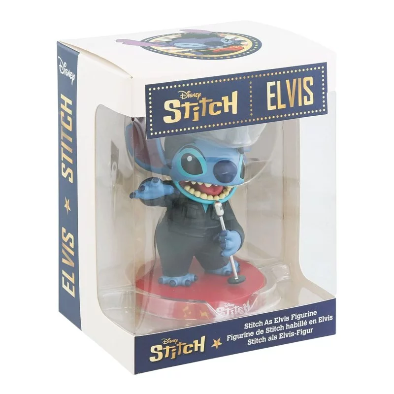 Disney Lilo &amp; Stitch Figurine Black Leather Elvis Stitch