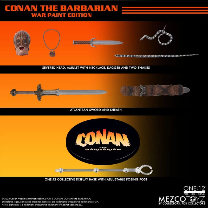 Conan The Barbarian 1982 Action Figure 1/12 Conan War Paint Edition One 12 Collective 16cm