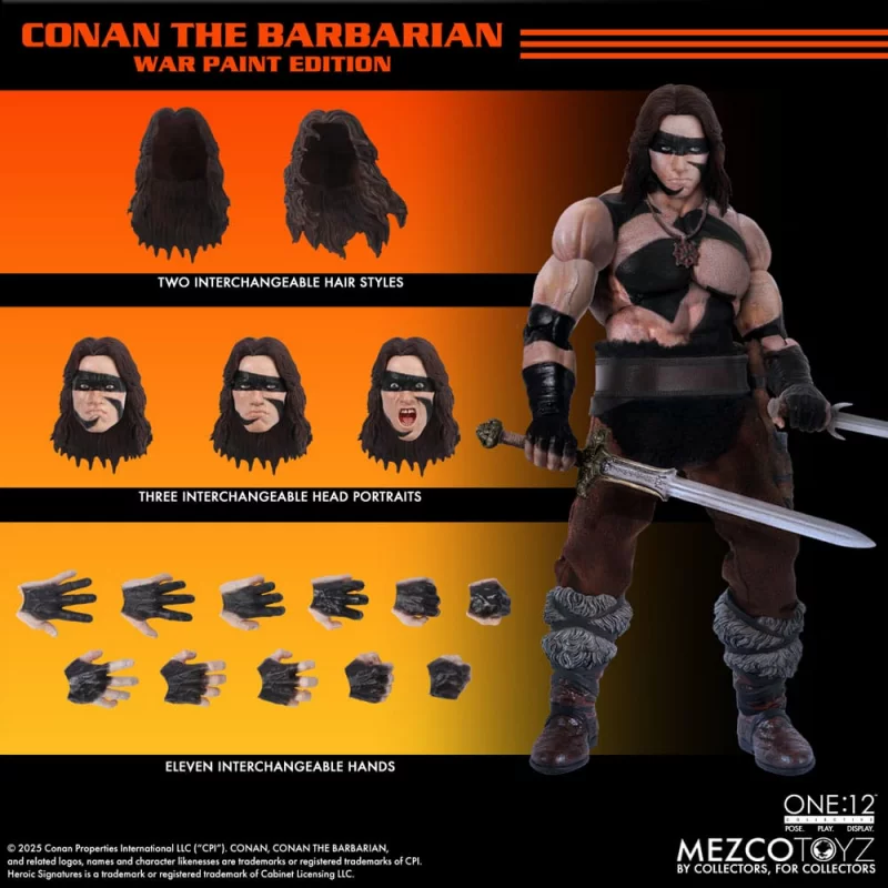 Conan The Barbarian 1982 Action Figure 1/12 Conan War Paint Edition One 12 Collective 16cm