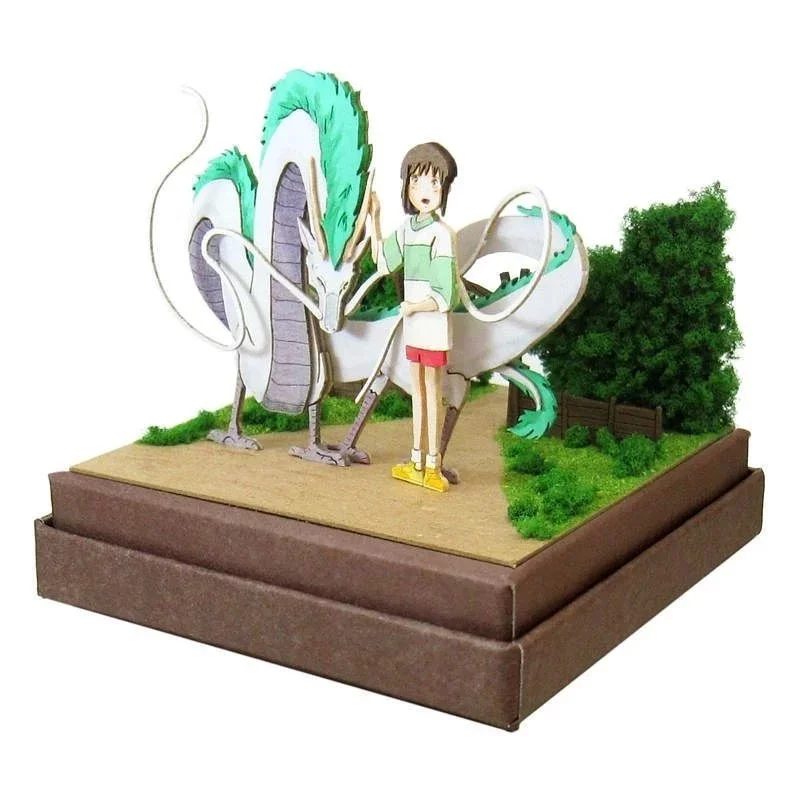 Le Voyage de Chihiro Ghibli Diorama Papier Haku dragon &amp; Chihiro