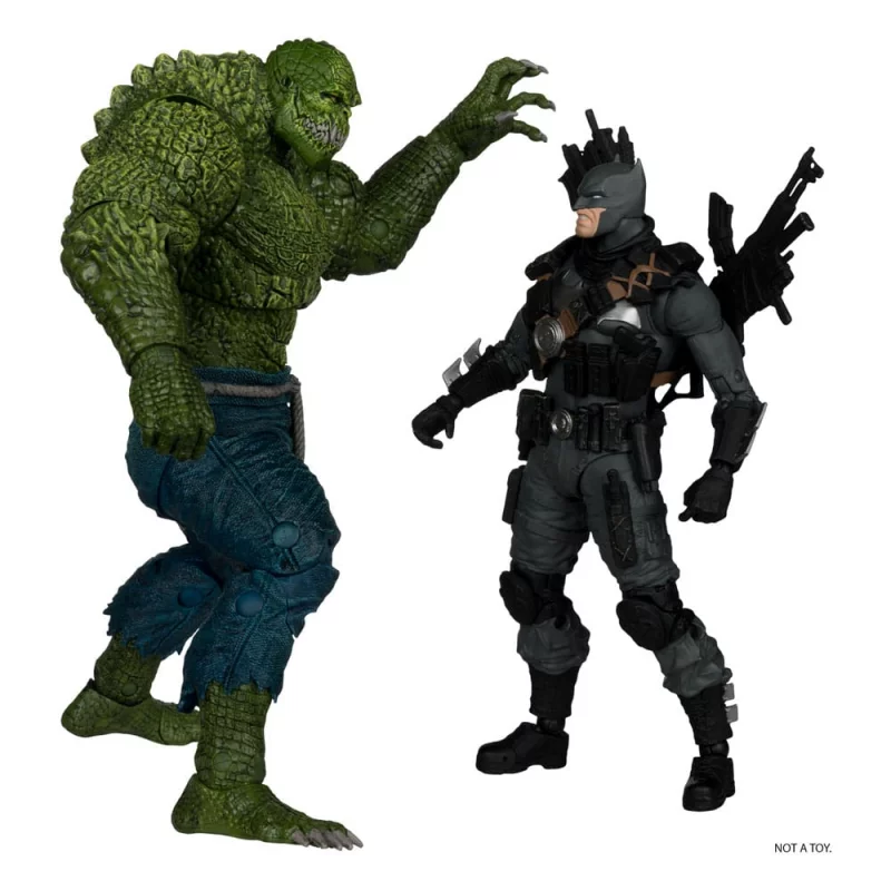 DC Multiverse McFarlane Collector Edition pack 2 Action Figurines 03 Batman (The Grim Knight) vs. Killer Croc 18 cm