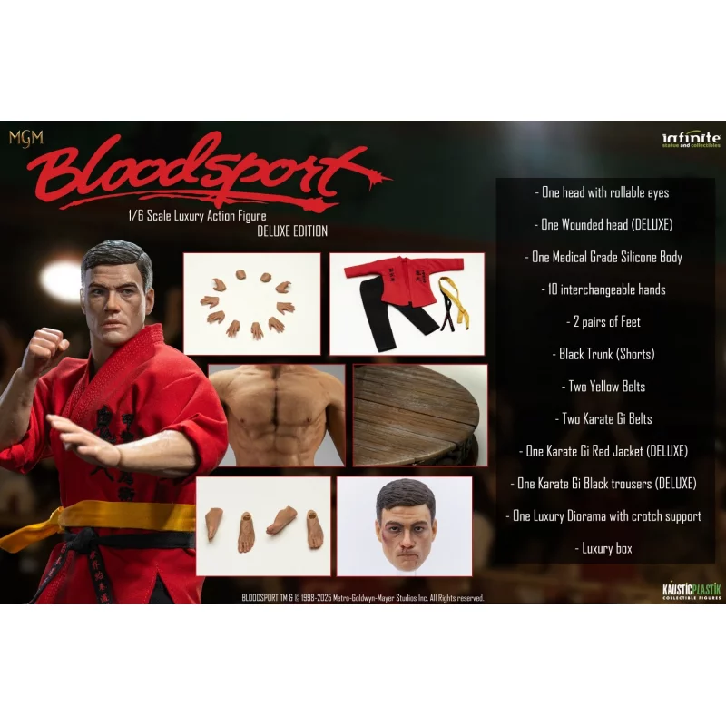 Bloodsport Frank Dux Jean-Claude Van Damme Deluxe Version Collectible Action Figurine 1/6 30cm