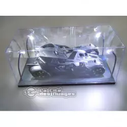 1/18 Boîte vitrine acrylique Plexiglas avec Led Lighted Display case  Exposer vos miniatures (Base blanche)