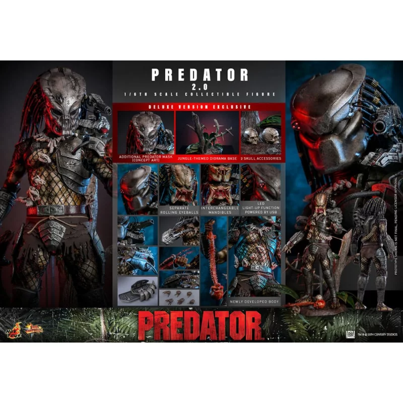Hot Toys MMS817 Predator Collectible Action Figure 1/6 Predator (2.0) Deluxe Version 34cm