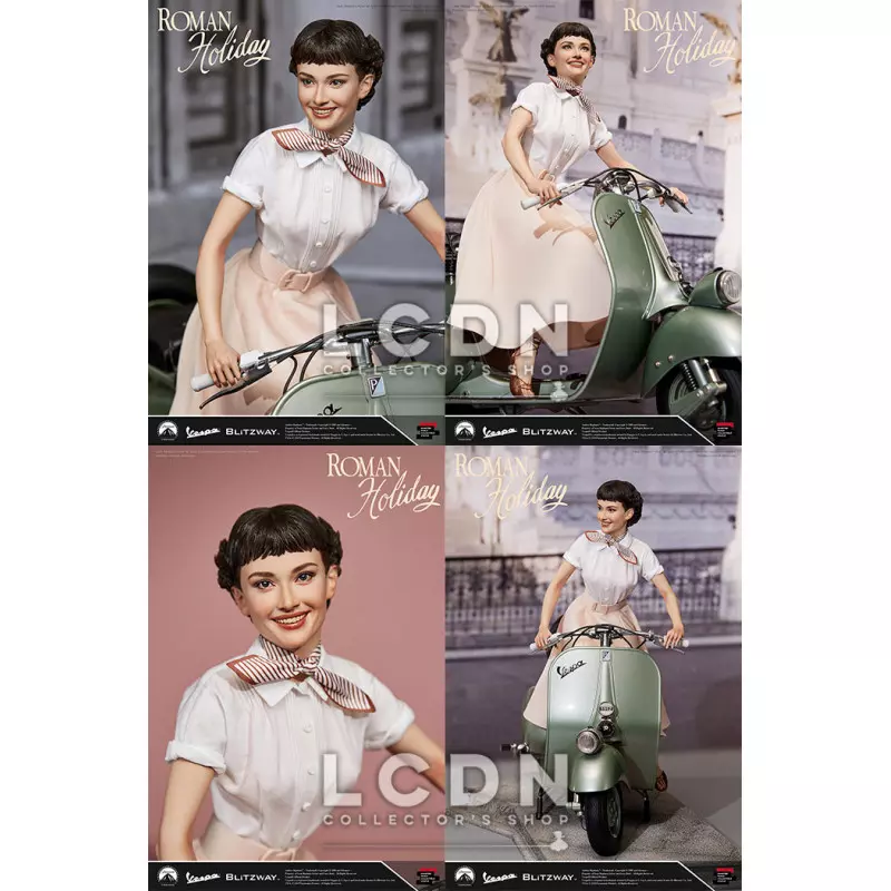 Roman Holiday Vacances romaines Princess Ann ( Audrey Hepburn ) &amp; 1951 Vespa 125 1/4 Statue Blitzway BW-NS 20401