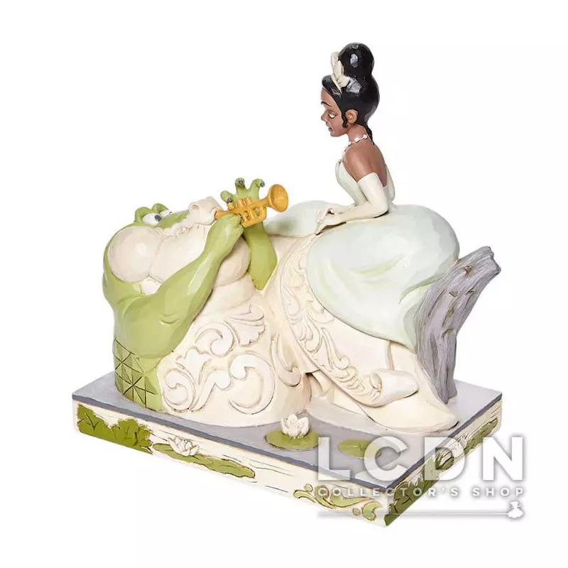 Disney Traditions Jim Shore Bayou Beauty White Woodland Tiana with Louie Resin Statue 19cm