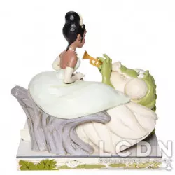 Disney Traditions Jim Shore Bayou Beauty White Woodland Tiana with Louie Resin Statue 19cm