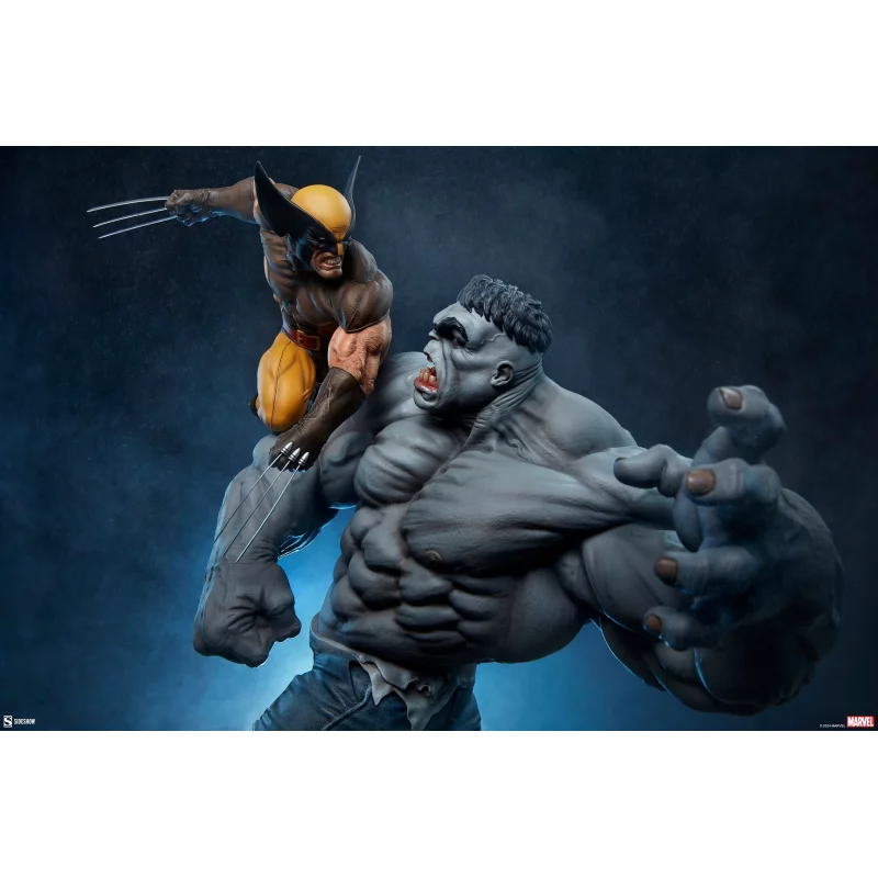 Marvel Statue Grey Hulk vs Wolverine 58cm