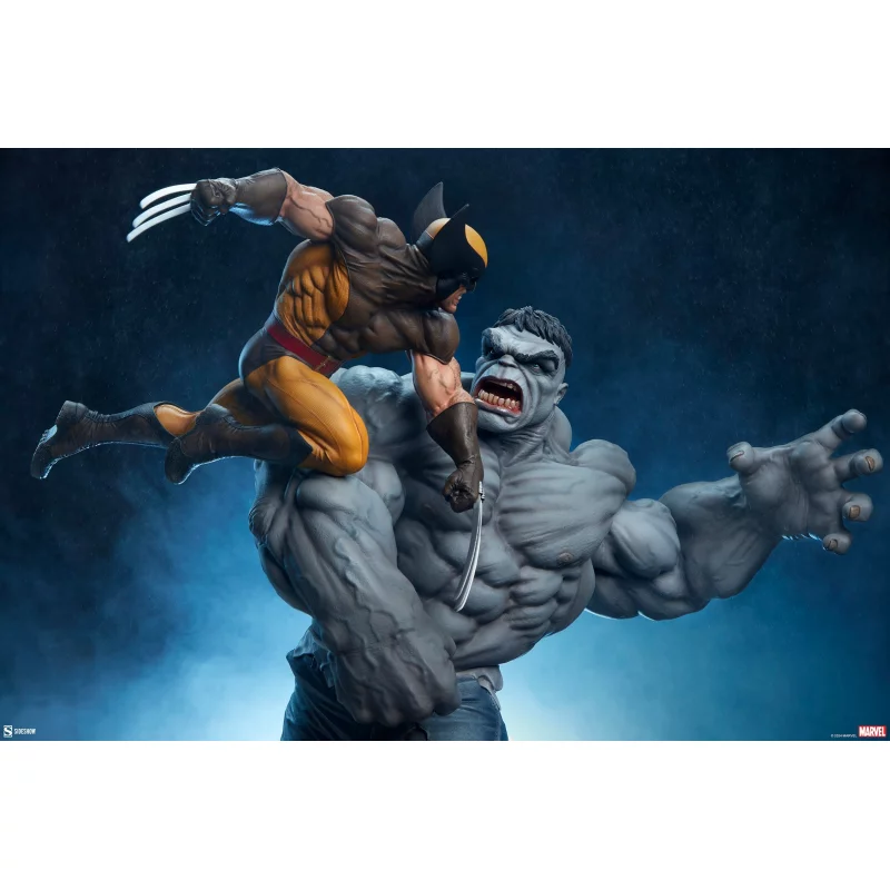 Marvel Statue Grey Hulk vs Wolverine 58cm