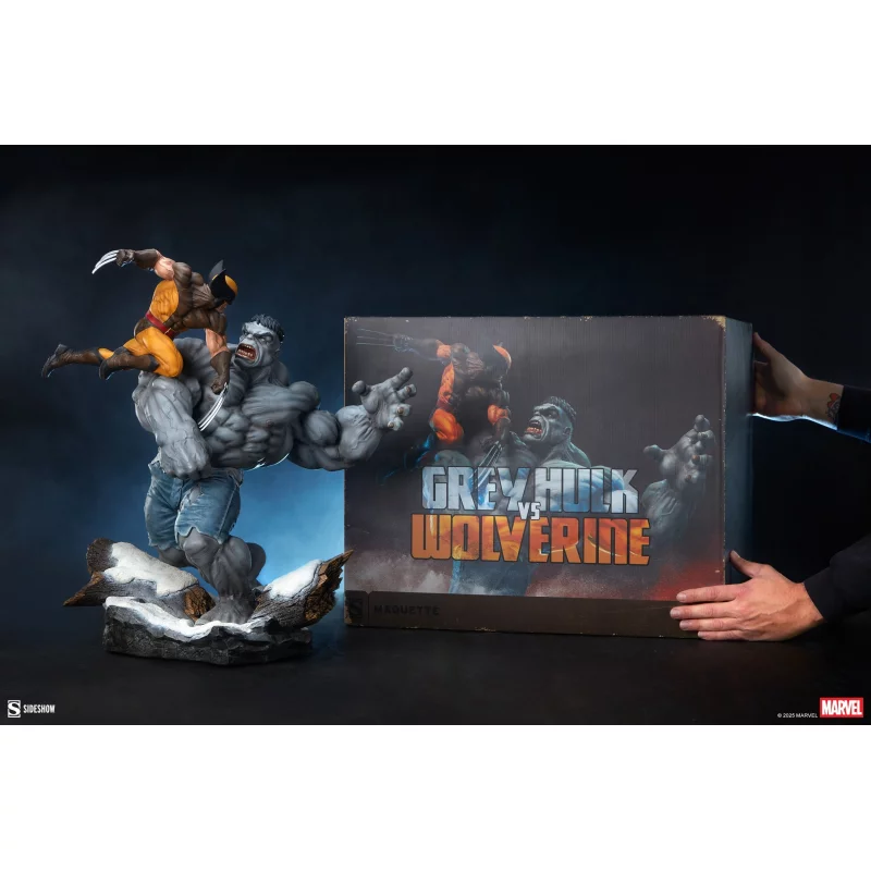 Marvel Statue Grey Hulk vs Wolverine 58cm