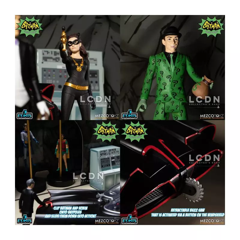 DELUXE BOXED SET Batman Voiture Batmobile + 7 Figurine 1966 Mezco Toyz