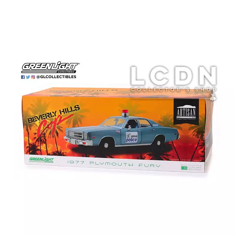 Greenlight 1/24 - 1977 Plymouth Fury - Beverly Hills Cop (84122) Neuve