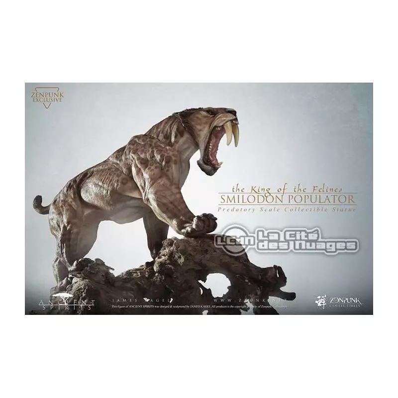 Smilodon Populator Tigre Dent de Sabre Predatory Scale Exclusive Version 1/6 Tree Root Statue 60cm ZENPUNK ZAS001S01EX