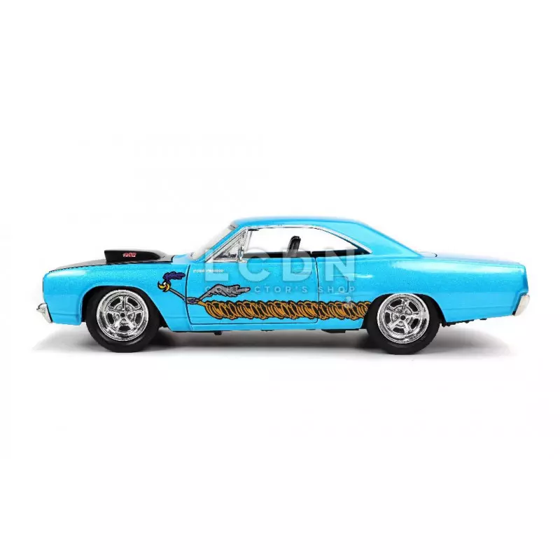 Looney Tunes 1970 Plymouth Road Runner Bip Bip avec Wile E. Coyote Figurine 32038 1/24