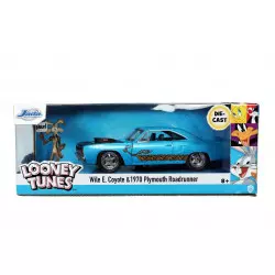 Looney Tunes 1970 Plymouth Road Runner Bip Bip avec Wile E. Coyote Figurine 32038 1/24