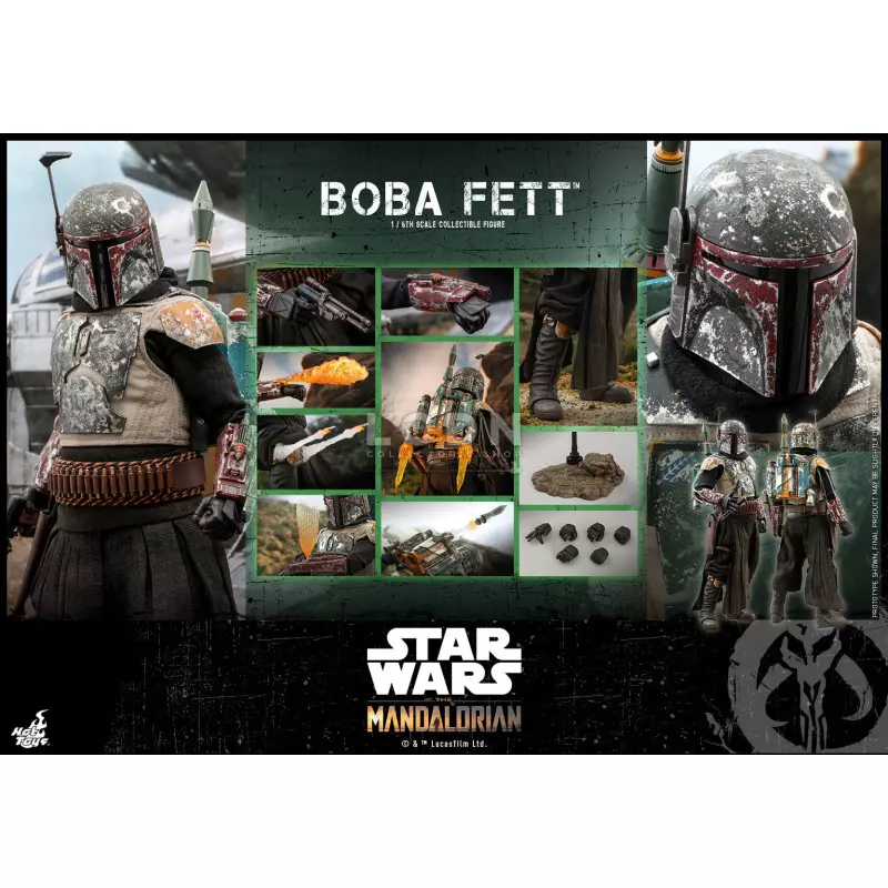 Hot Toys TMS033 Star Wars The Mandalorian Boba Fett 1/6 Collectible Action Figure 30cm