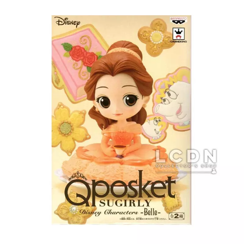 Disney Q posket Characters La Belle et la Bête Sugirly Belle Style B Milky Color PVC Statue 9cm