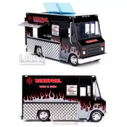 Deadpool MARVEL Tacos El Guero Food Truck with Deadpool X-Force Version Figure Jada Toys 30540 Hollywood Rides 1/24