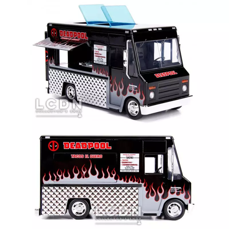 Deadpool MARVEL Tacos El Guero Food Truck with Deadpool X-Force Version Figure Jada Toys 30540 Hollywood Rides 1/24