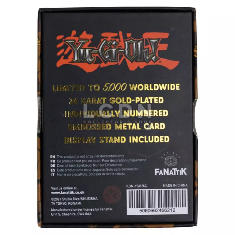 Yu-Gi-Oh! Replica Card Exodia the Forbidden One Gold Plated