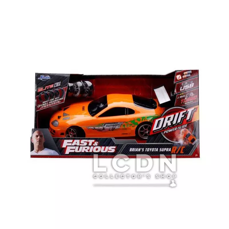 Jada Toys Fast & Furious RC-Auto, Drift 1995 Toyota Supra, Turbo, Fonction  Drift, 4 Roues motrices, Voiture télécommandée, 2 canaux, Fonction de  Charge USB, 4 pneus de Rechange, 1:10, Orange : : Jeux et Jouets