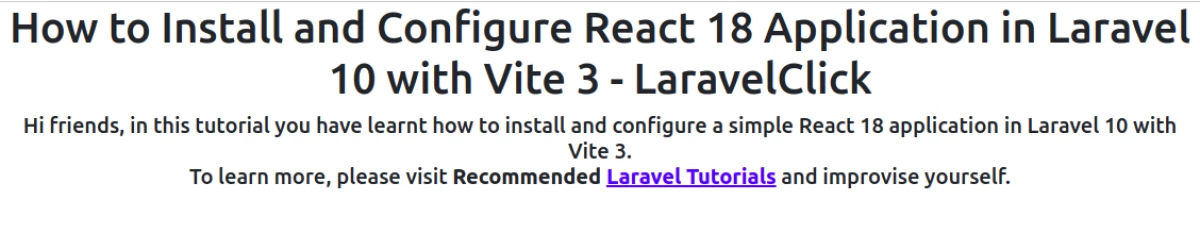 How To Install React 18 in Laravel 10 with Vite 3