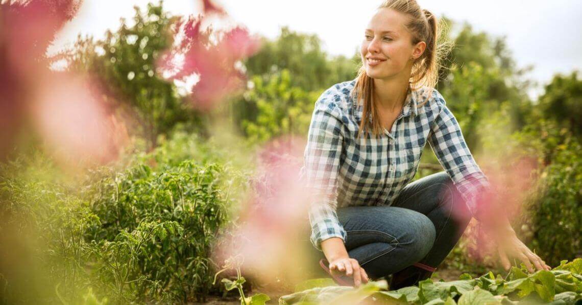 Young woman gardening