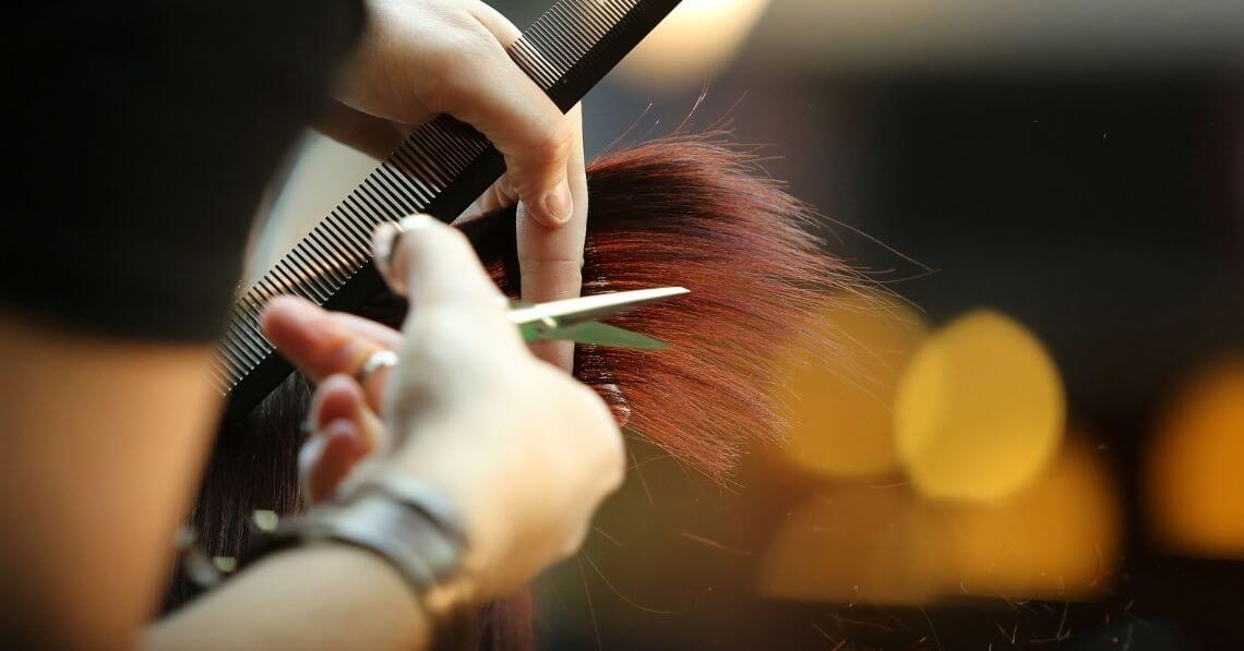 Woman having a hair cut