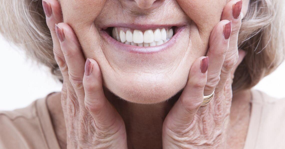 Smiling woman with white teeth