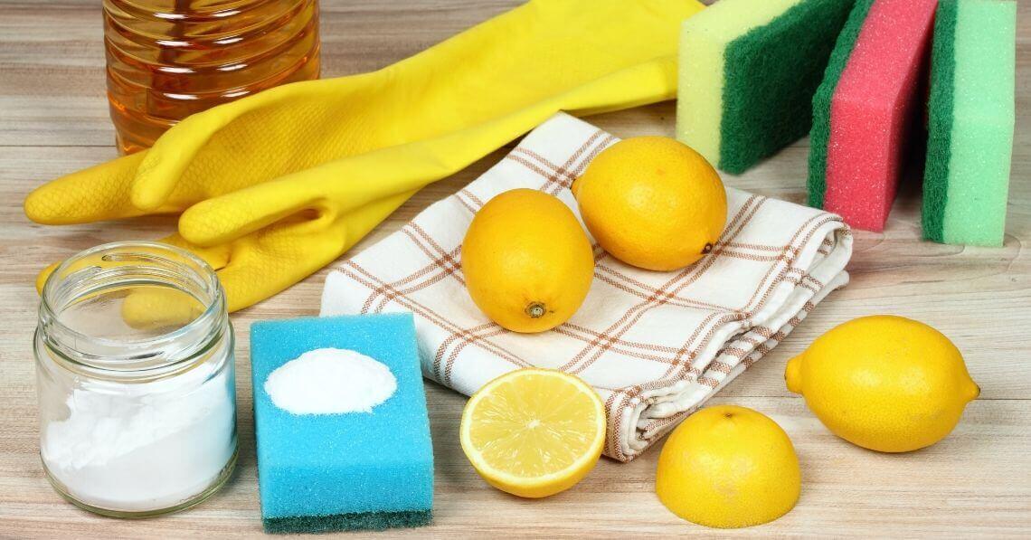 Natural cleaning with lemons and baking soda