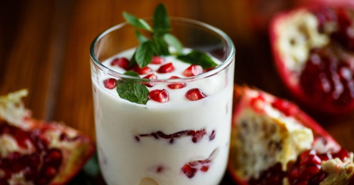 Yogurt and pomegranate