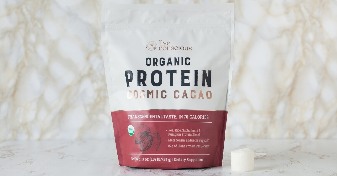 Live Conscious Cosmic Cacao Organic Protein Powder