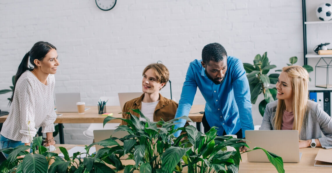 Young group of people at work