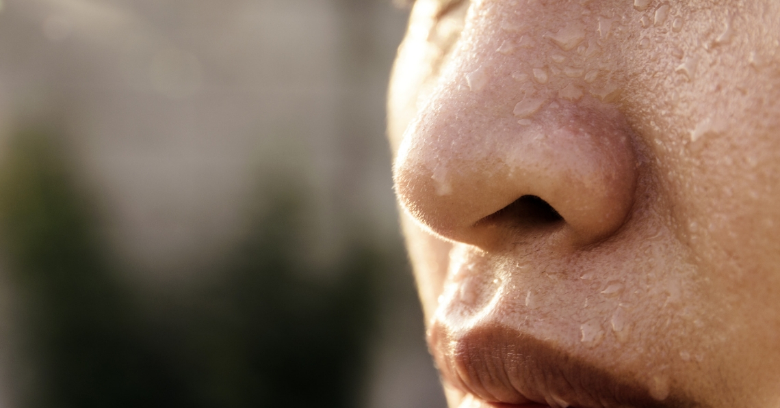 Close-up of sweat on skin