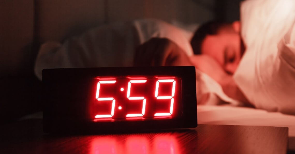 Man sleeping at 5:59am