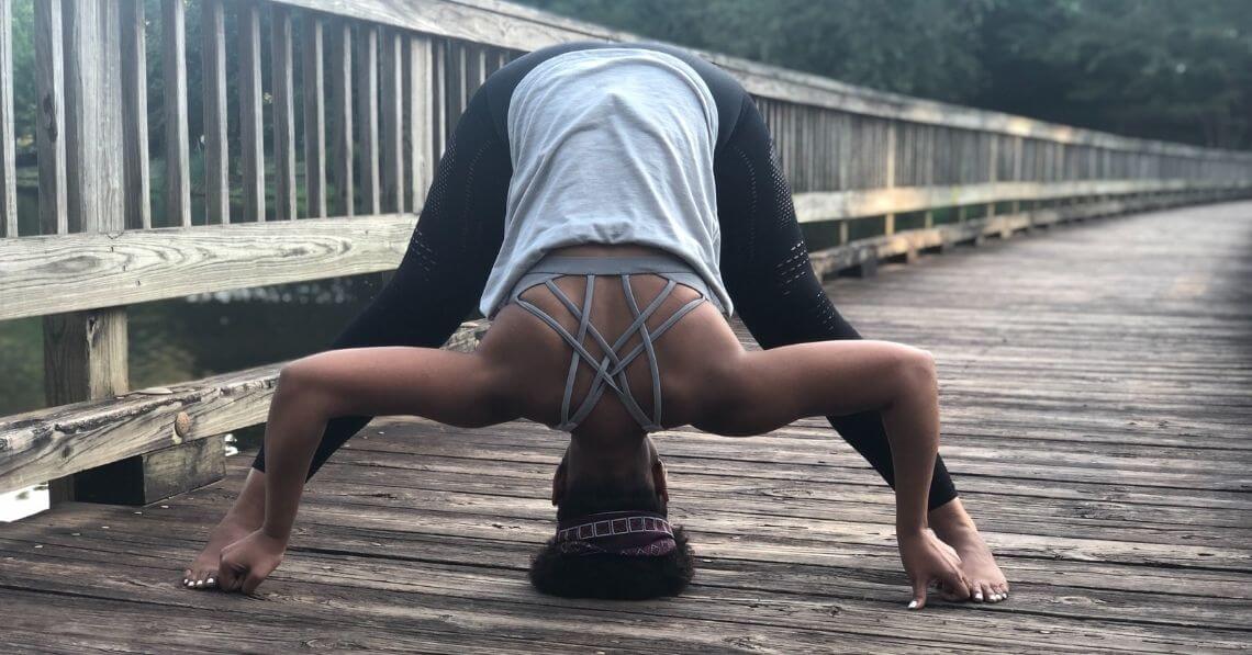 Woman doing yoga in the nature